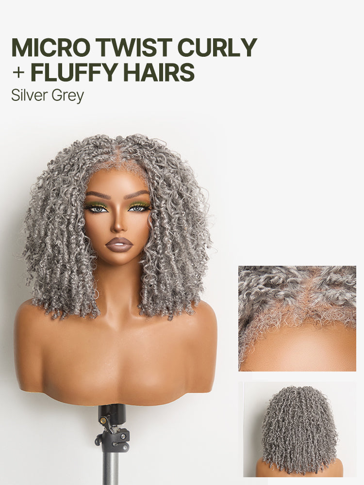 Frodio Veralux™ Micro Twist Curly Dreadlock Wig 11x4 HD Lace Front Glueless Synthetic Hair-36