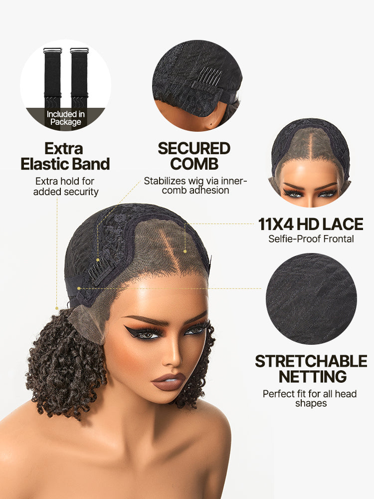 Frodio Veralux™ Silver Grey Micro Twist Curly Dreadlock Wig 11x4 HD Lace Front Glueless Synthetic Hair-02