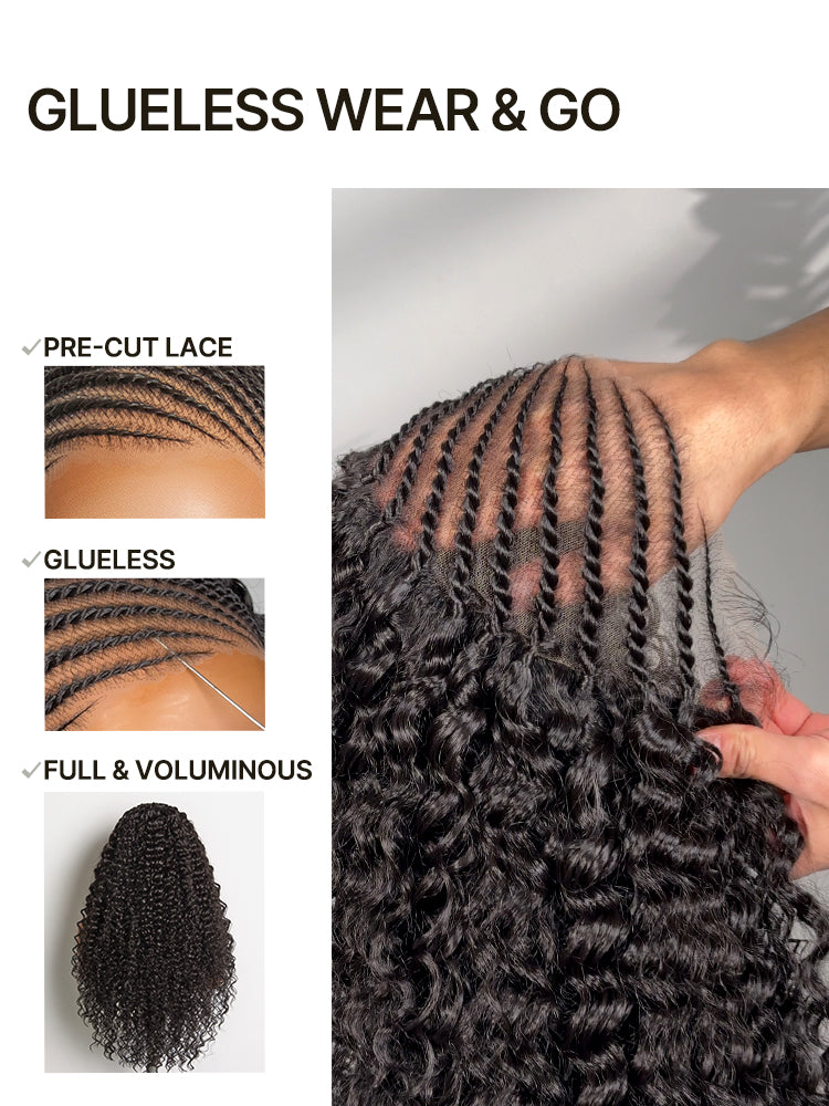 Frodio Veralux™ Chic & Voluminous Fulani Braid Wig 13x6 HD Lace Frontal Synthetic Hair-16