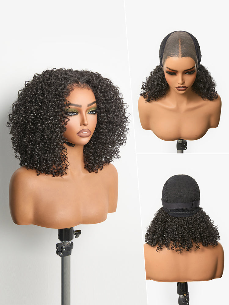 [Blend] Frodio Veralux™ Blend 12'' Jerry Curly Glueless Wear & Go Wig 13×6 Frontal Lace-15