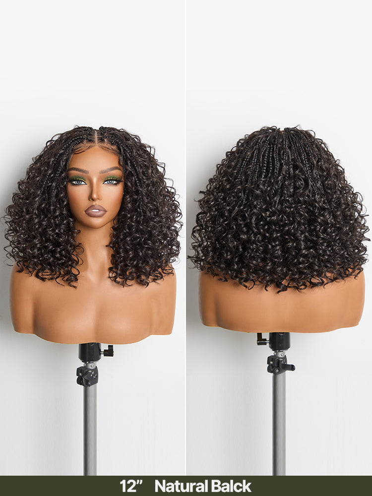 Frodio Veralux™ 13x6 HD Pre-Cut Lace Wig Glueless Wear & Go 12” Boho Braids Water Wave Wig – Premium Fiber, Beginner Friendly-33