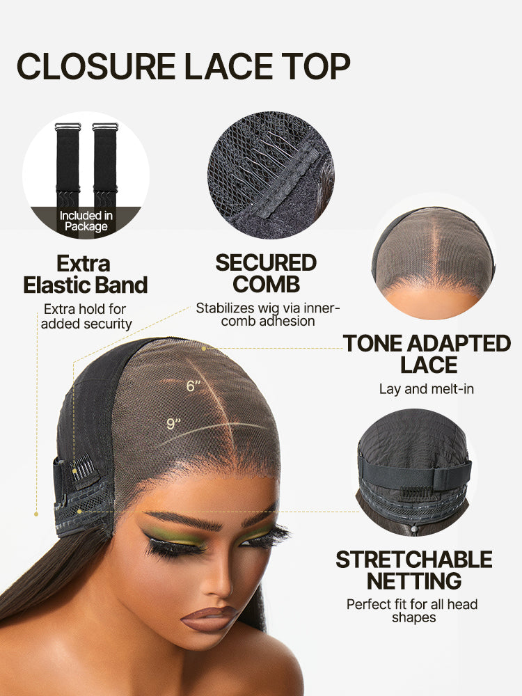 [Blend]Frodio Veralux™ Blend Human Hair Easy Throw On Lace Wig Silky Straight Glueless Lace Wig Beginner Friendly-23