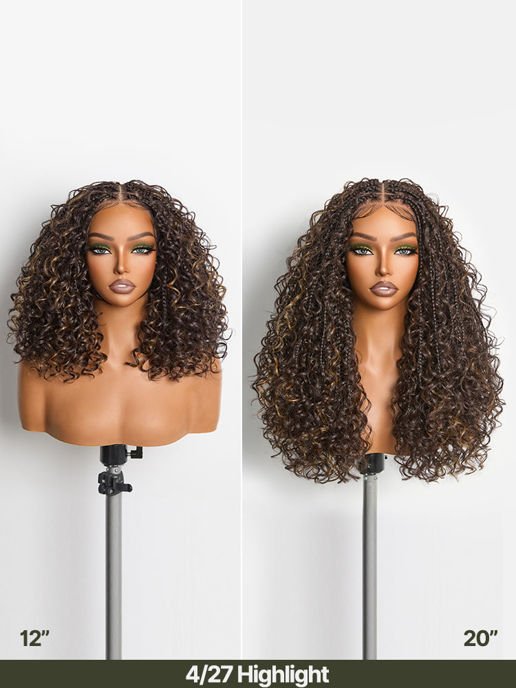 Frodio Veralux™ 13x6 HD Pre-Cut Lace Wig Glueless Wear & Go 12” Boho Braids Water Wave Wig – Premium Fiber, Beginner Friendly-37