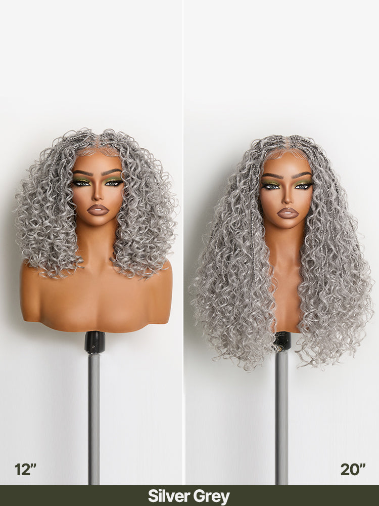 Frodio Veralux™ 13x6 HD Pre-Cut Lace Wig Glueless Wear & Go 12” Boho Braids Water Wave Wig – Premium Fiber, Beginner Friendly-38