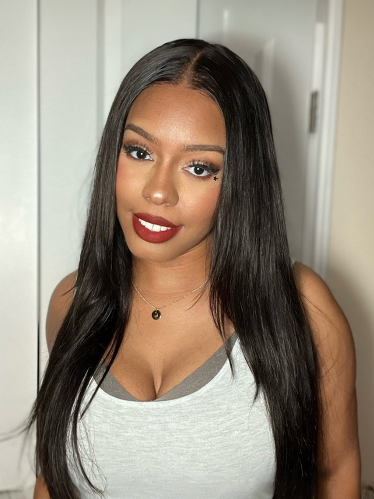 Frodio 100% Human Hair Silky Straight Glueless Flexfit Drawstring Wig Fits All Head Size Pre-Cut Lace Wig-01