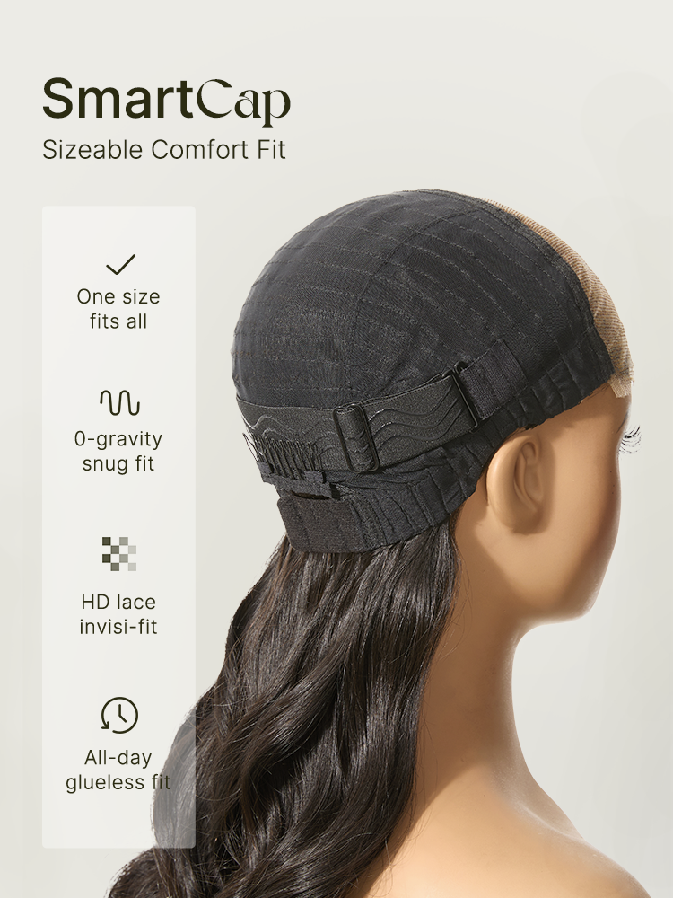 Frodio 100% Human Hair Silky Straight Glueless Flexfit Drawstring Wig Fits All Head Size Pre-Cut Lace Wig-05