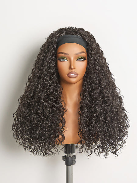 Frodio Veralux™ Fiber Deep Wave Headband Wig Glueless Natural Volume a