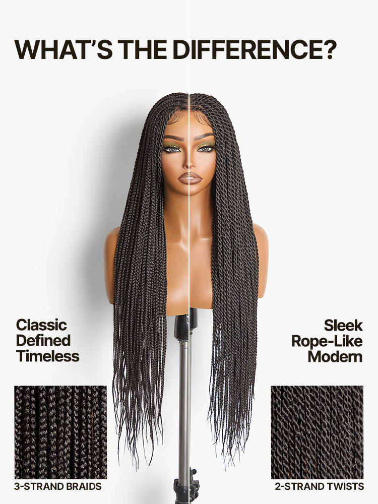 Frodio Veralux™ Fiber Full Lace Braided Wig with 3-Strand Braids and 2-Strand Twists-02