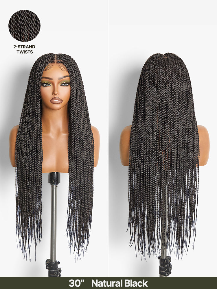 Frodio Veralux™ Fiber Full Lace Braided Wig with 3-Strand Braids and 2-Strand Twists-09