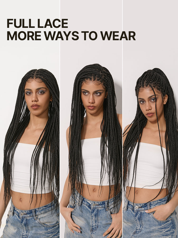 Frodio Veralux™ Fiber Full Lace Braided Wig with 3-Strand Braids and 2-Strand Twists-04