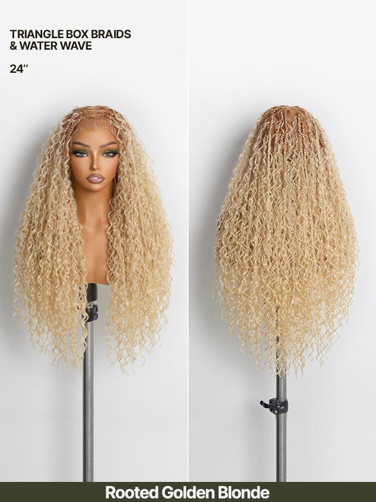 Frodio Veralux™ Fiber Full Lace Boho Braids Synthetic Box Braid Wig – Grid-Part Top with Mixed Boho Curls-19