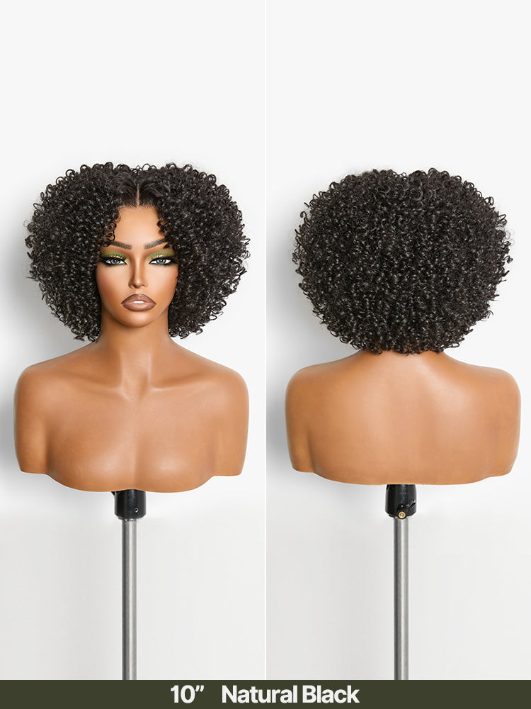 Frodio Veralux™ Blend Human Hair Short Jerry Curly Wig Glueless Pre-Cut Lace Wear and Go-07
