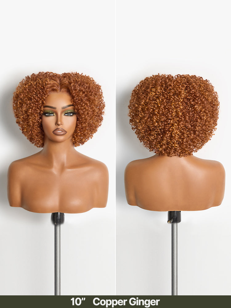 Frodio Veralux™ Blend Human Hair Short Jerry Curly Wig Glueless Pre-Cut Lace Wear and Go-10