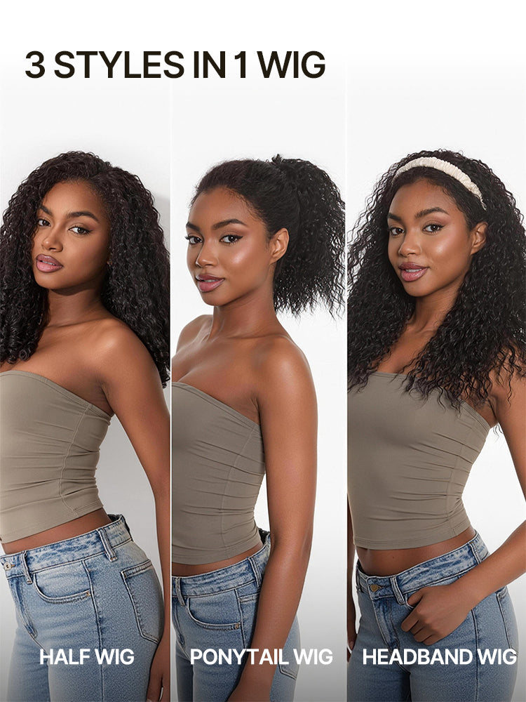 [Free Wigs Giveaway] Frodio Veralux™ Blend Human Hair Yaki Straight Bob Wig 3-in-1 Half Wig Glueless Wear and Go-03