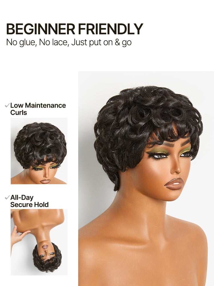 [Free Wigs Giveaway] Frodio Veralux™ Blend Human Hair Short Curly Pixie Wig with Bangs Natural Black Glueless-03