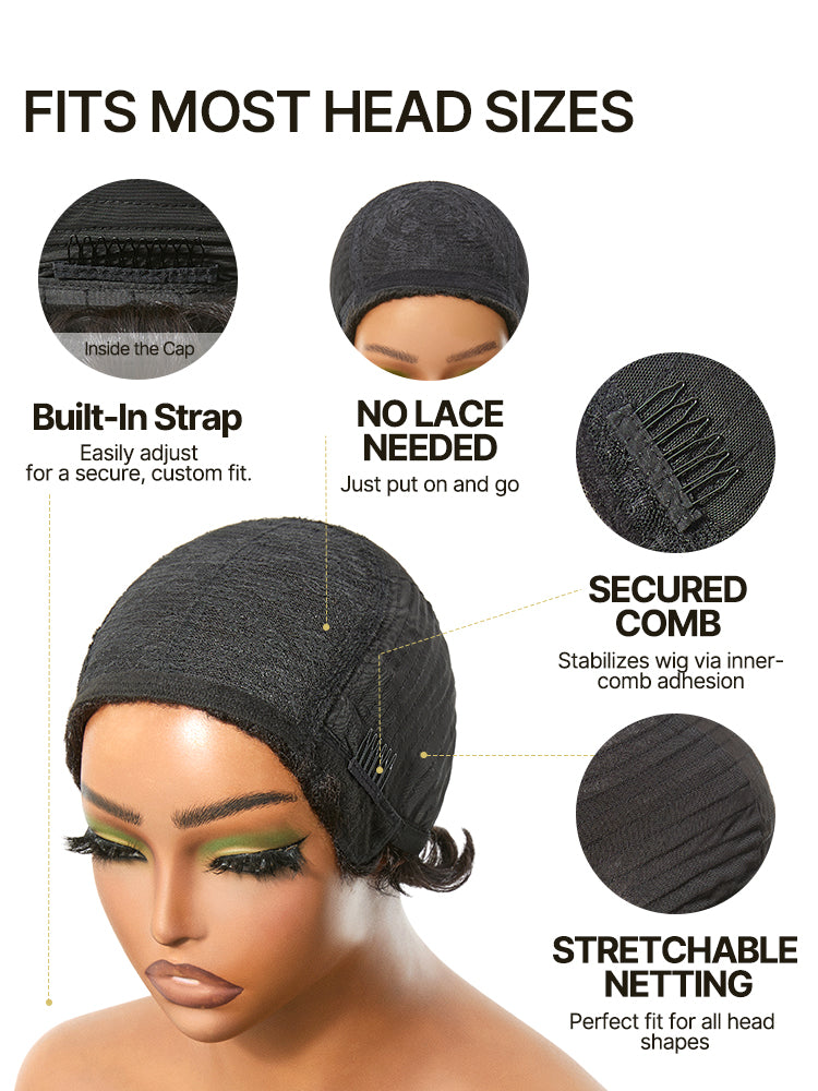 [Free Wigs Giveaway] Frodio Veralux™ Blend Human Hair Short Curly Pixie Wig with Bangs Natural Black Glueless-05