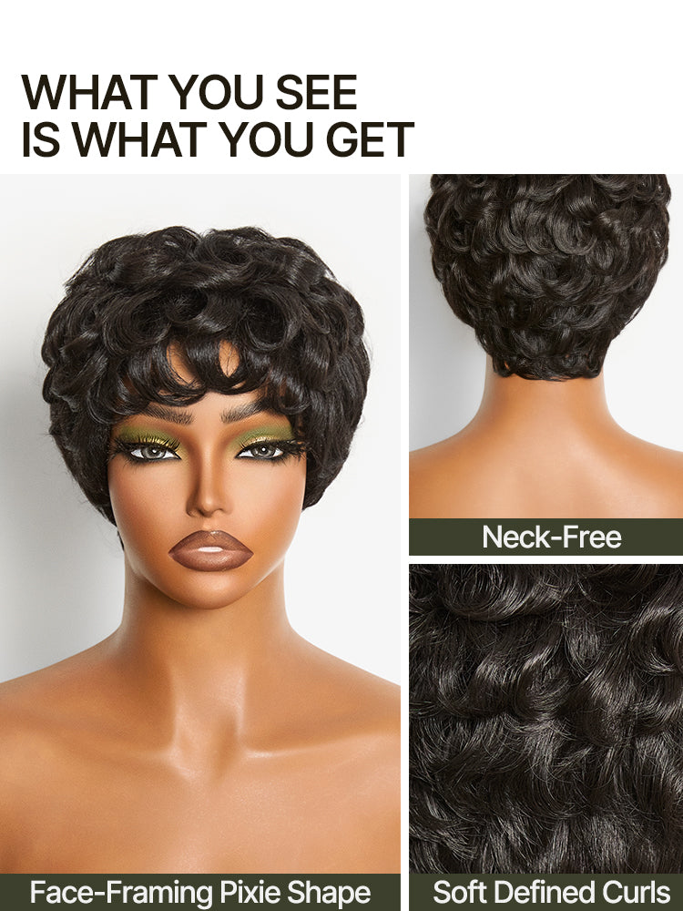 [Free Wigs Giveaway] Frodio Veralux™ Blend Human Hair Short Curly Pixie Wig with Bangs Natural Black Glueless-04