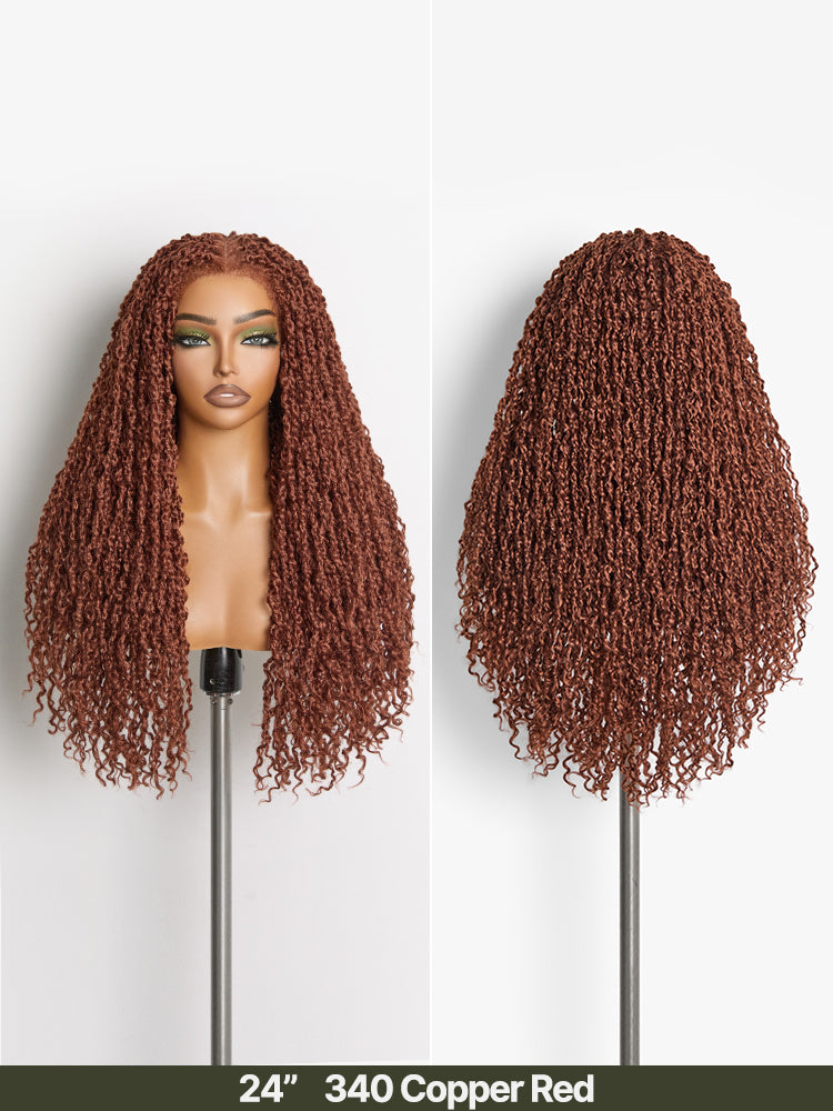 Frodio Veralux™ Fiber Boho Twist Curly Wig 13x6 Pre-Cut Lace Front Glueless Ear-to-Ear-23