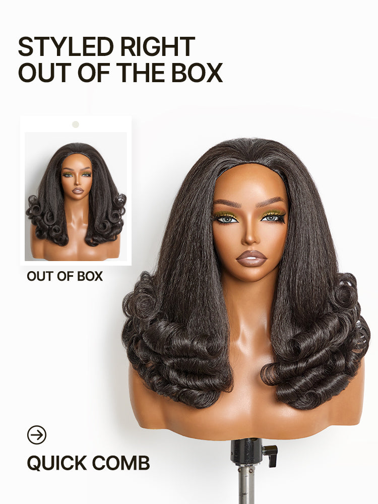 [Free Wigs Giveaway] Frodio Veralux™ Blend Human Hair 3-in-1 Half Wig Flip Out Bouncy Curls Layered Natural Black-04