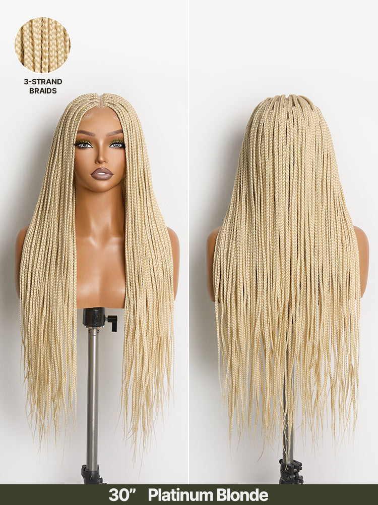 Frodio Veralux™ Fiber Full Lace Braided Wig with 3-Strand Braids and 2-Strand Twists 30 Inch-11