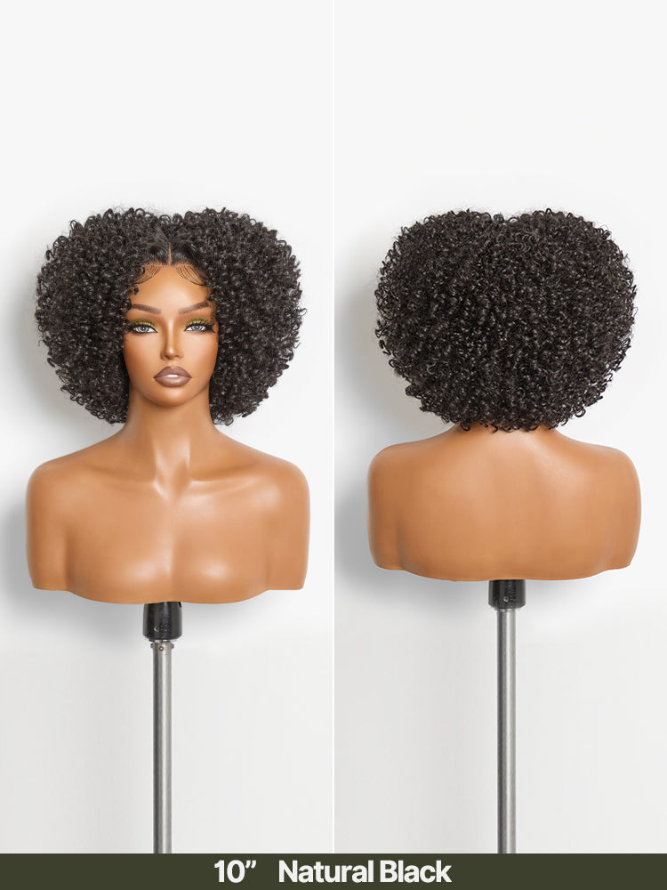 Frodio Veralux™ Blend Human Hair Short Jerry Curly Wig Glueless Pre-Cut Lace Wear and Go-43