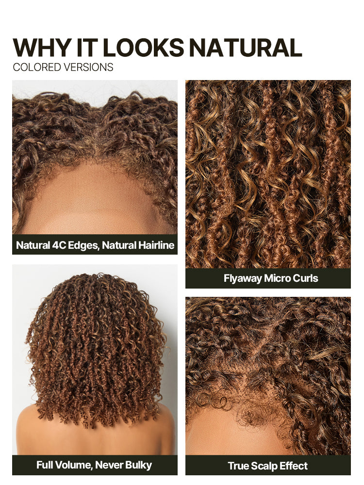 Frodio Veralux™ Fiber Micro Twist Curly Dreadlock Wig 11x4 HD Lace Front Glueless-45