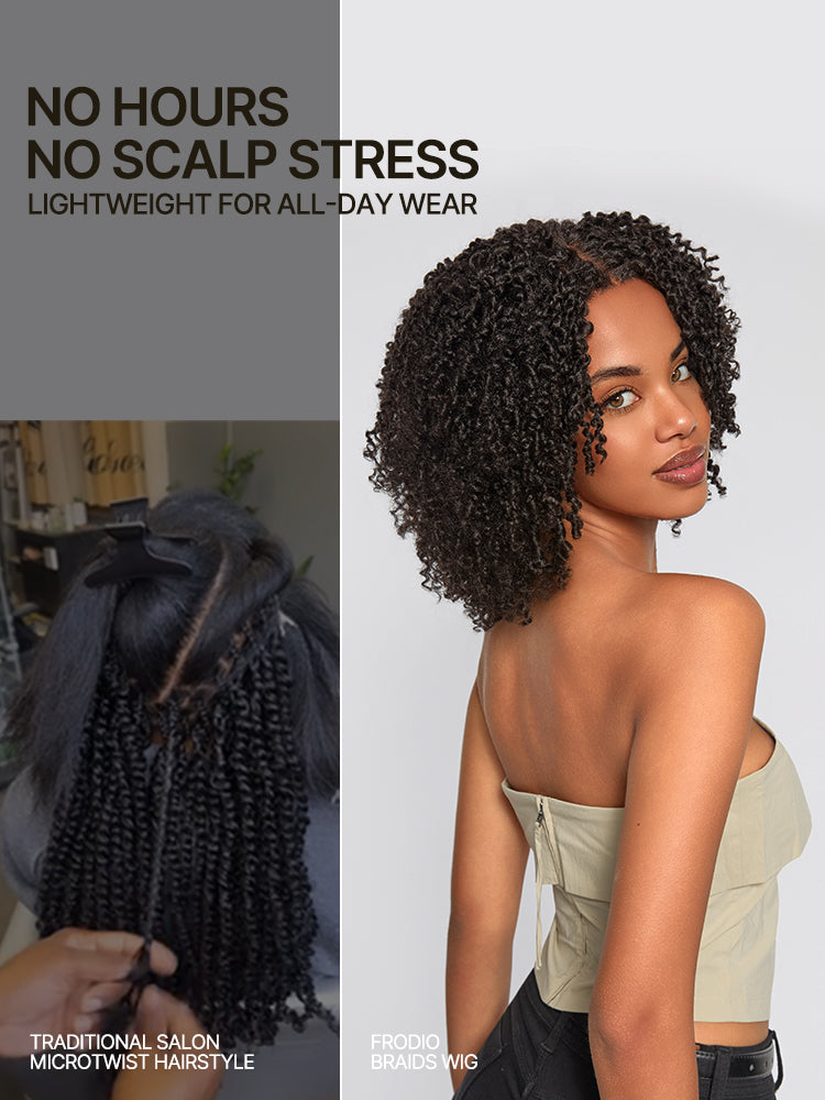 Frodio Veralux™ Fiber Micro Twist Curly Dreadlock Wig 11x4 HD Lace Front Glueless-47