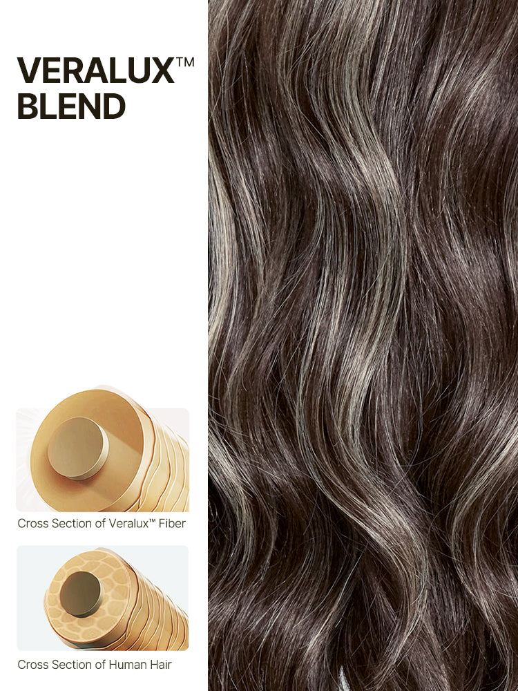 Frodio Veralux™ Blend Human Hair Loose wave Wig 9x6 Lace Brown Blonde Highlight 28 Inch-16