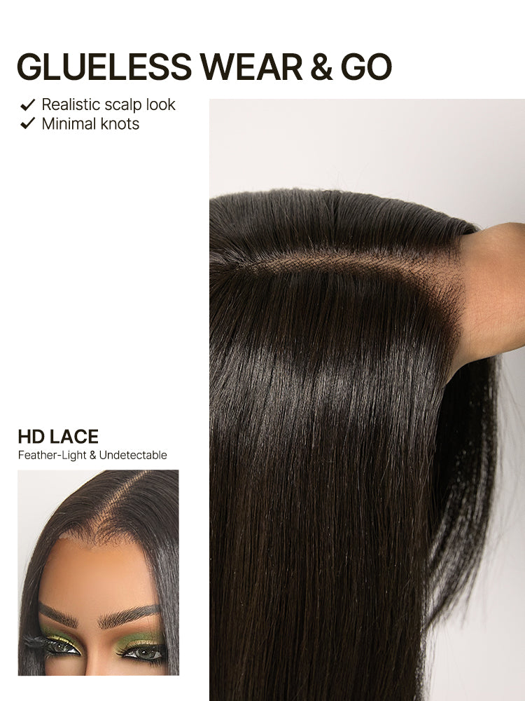 Frodio Veralux™ Blend Human Hair Silky Straight Lace Wig Glueless Beginner Friendly-43