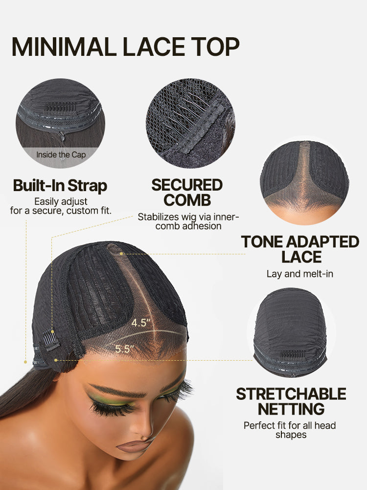 Frodio Veralux™ Blend Human Hair Silky Straight Lace Wig Glueless Beginner Friendly-46