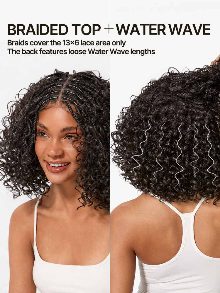 Frodio Veralux™ Fiber Braided Top Water Wave Wig 13x6 Lace Front Glueless Wear and Go-58