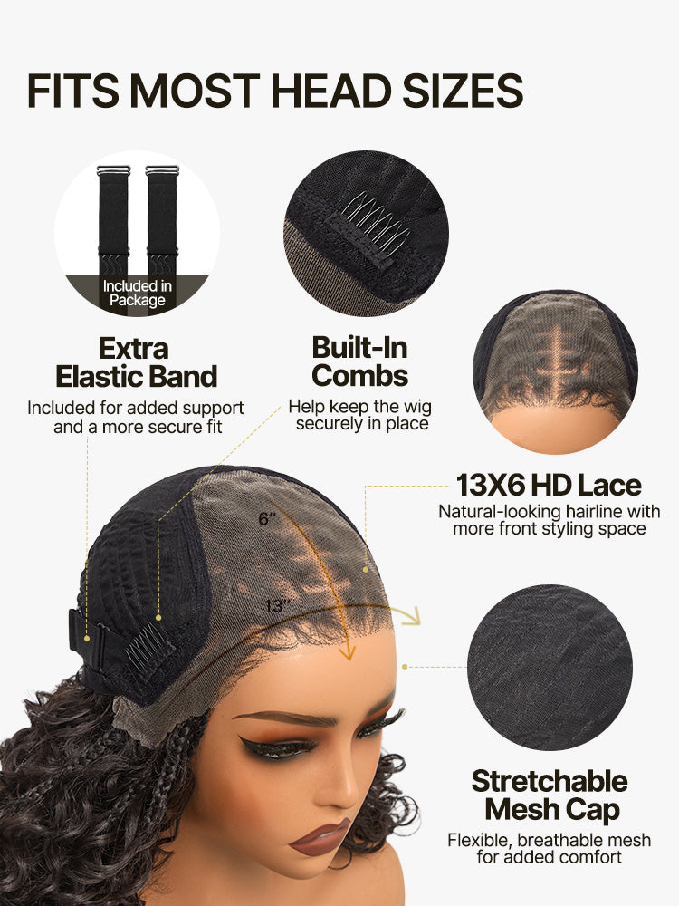 Frodio Veralux™ Fiber Braided Top Water Wave Wig 13x6 Lace Front Glueless Wear and Go-64
