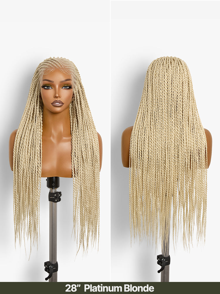 Frodio Veralux™ Fiber Two-Strand Twist Braided Wig 13x5 Frontal Lace Wig with Baby Hair-36