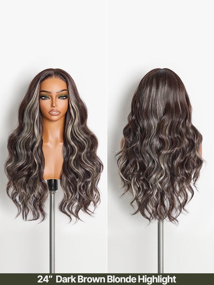 Frodio Veralux™ Blend Human Hair Loose Wave Wig Middle Part Glueless Ready to Wear-52