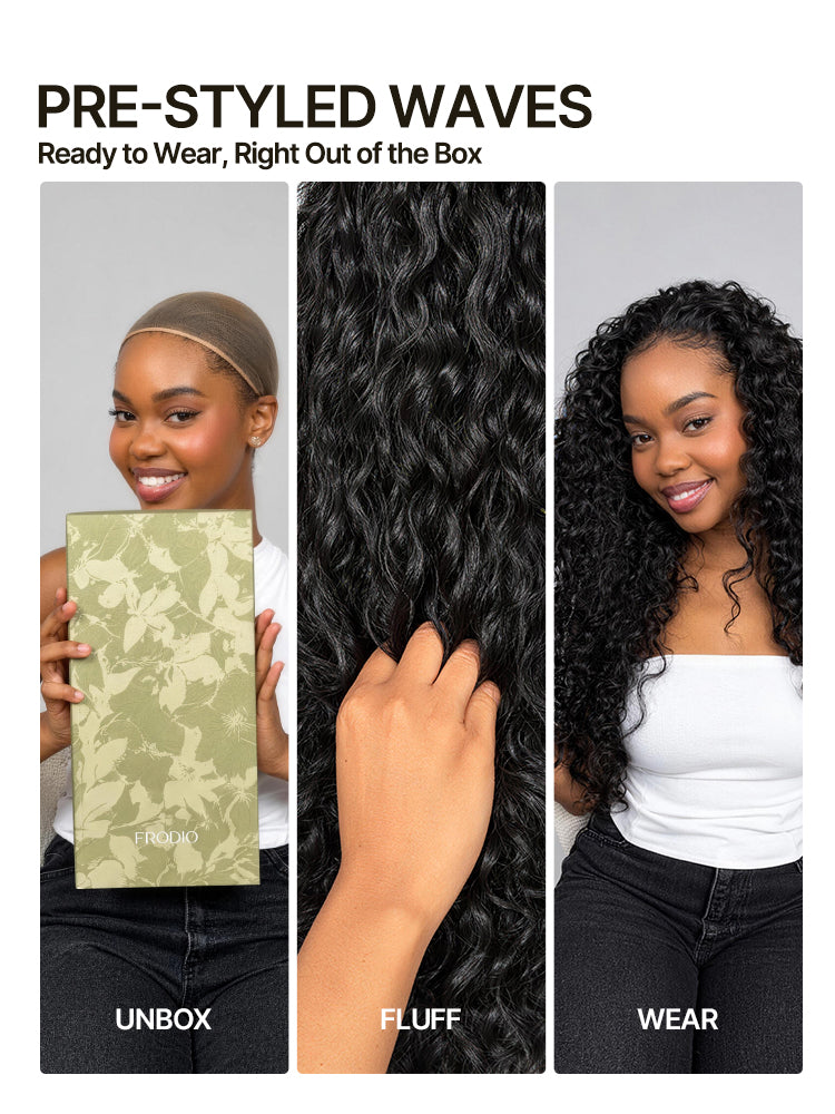[Free Wigs Giveaway] Frodio Veralux™ Blend Human Hair Shaggy Waves 3-in-1 Half Wig Ready to Wear-07