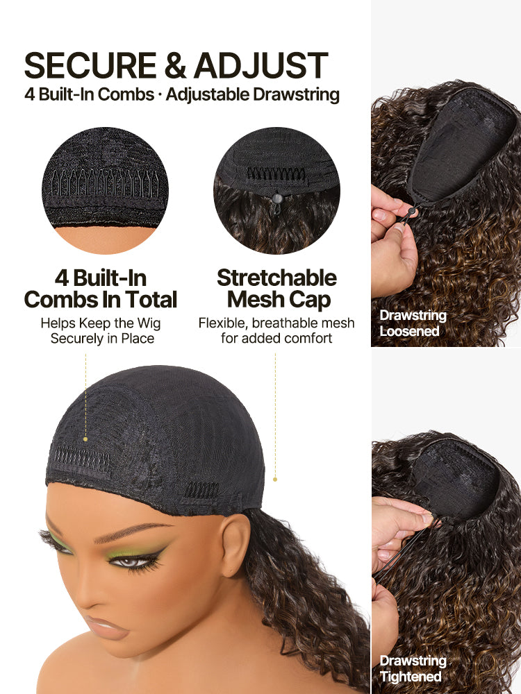 [Free Wigs Giveaway] Frodio Veralux™ Blend Human Hair Shaggy Waves 3-in-1 Half Wig Ready to Wear-06