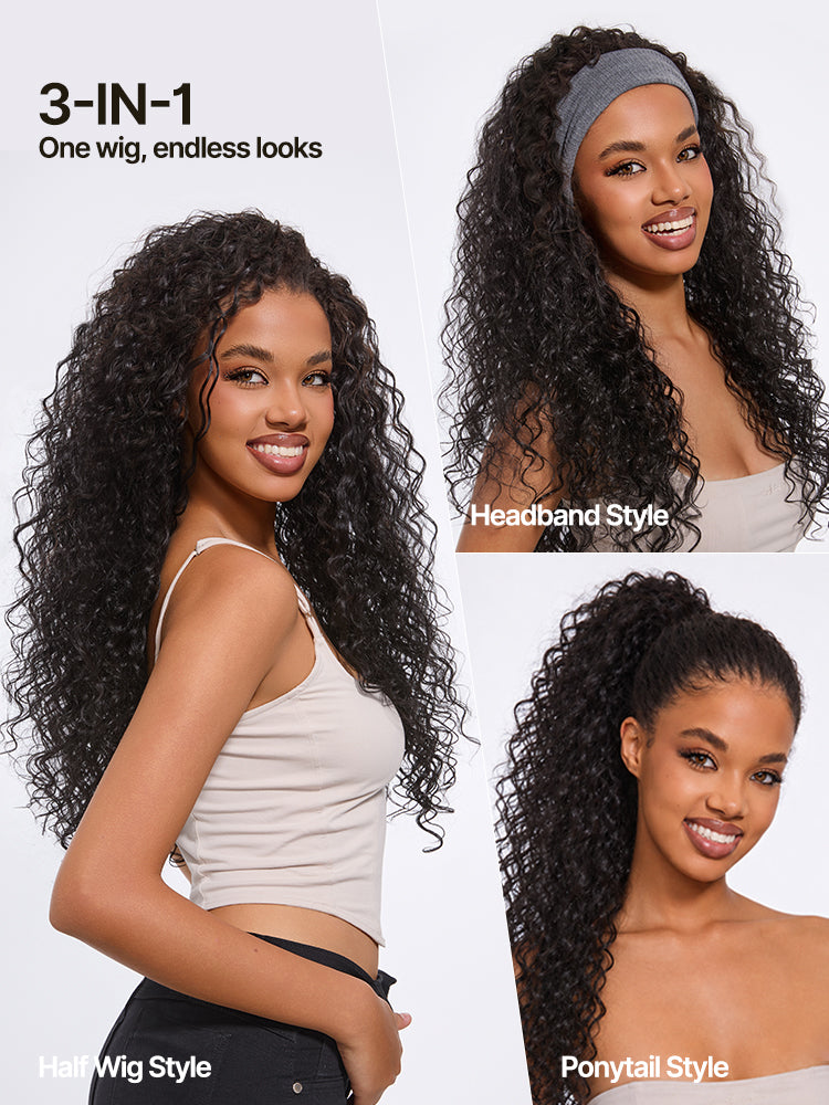 [Free Wigs Giveaway] Frodio Veralux™ Blend Human Hair Shaggy Waves 3-in-1 Half Wig Ready to Wear-04
