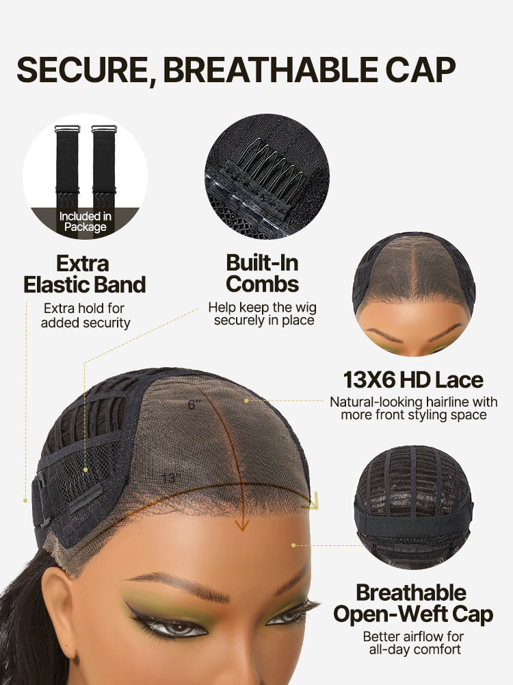 Frodio Veralux™ Blend Human Hair Face-Framing Layered Loose Wave Wig 13x6 Frontal Lace-07