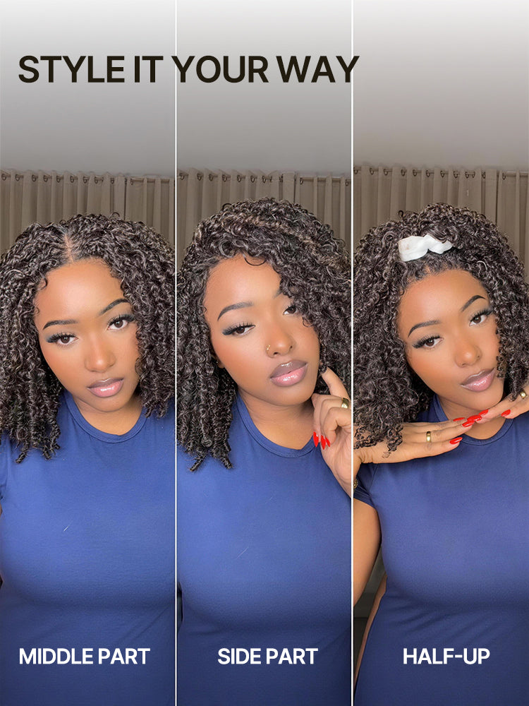 [Free Wigs Giveaway] Frodio Veralux™ Silver Grey Micro Twist Curly Dreadlock Wig 11x4 HD Lace Front Glueless Synthetic Hair-06