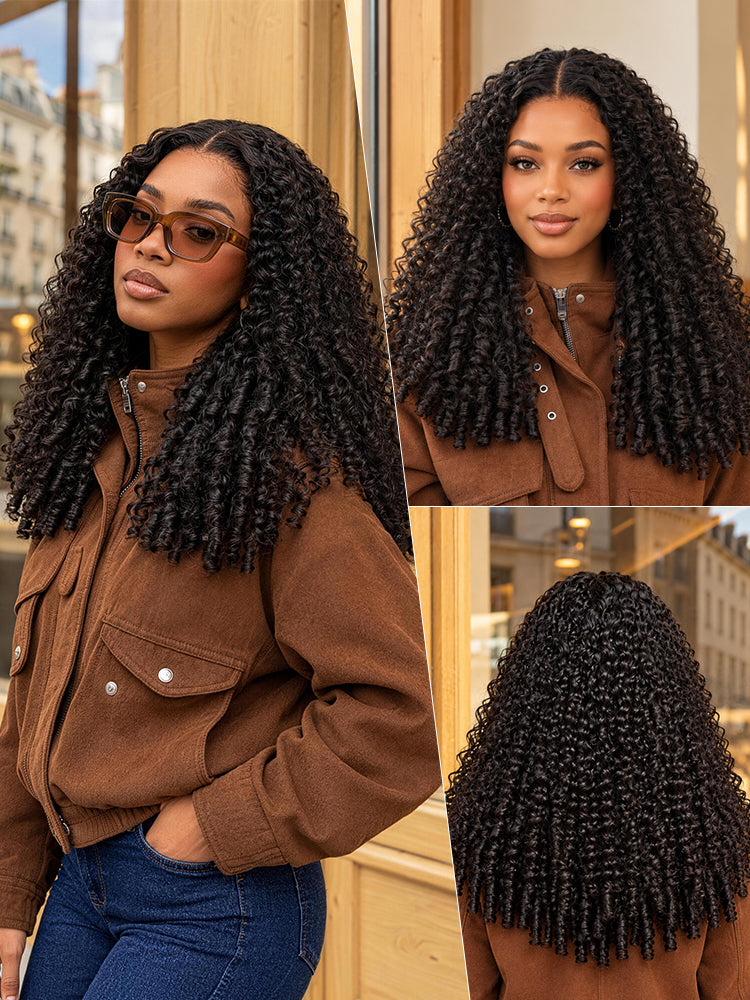 Frodio Veralux™ Synthetic Fiber + Human Hair Burmese Curly Wig Middle Part Pre-Cut Lace Spiral Ends Glueless-02