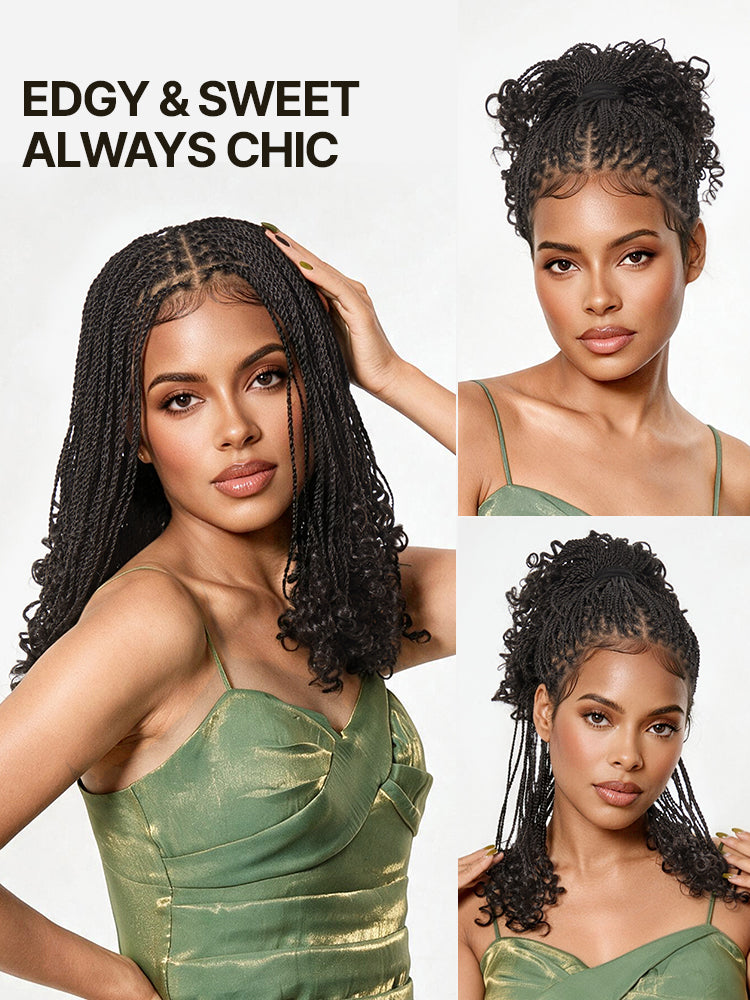 Frodio Veralux™ Fiber Mini Senegalese Twist Full Lace Wig with Curly Ends re-Cut Lace Ready to Wear-05
