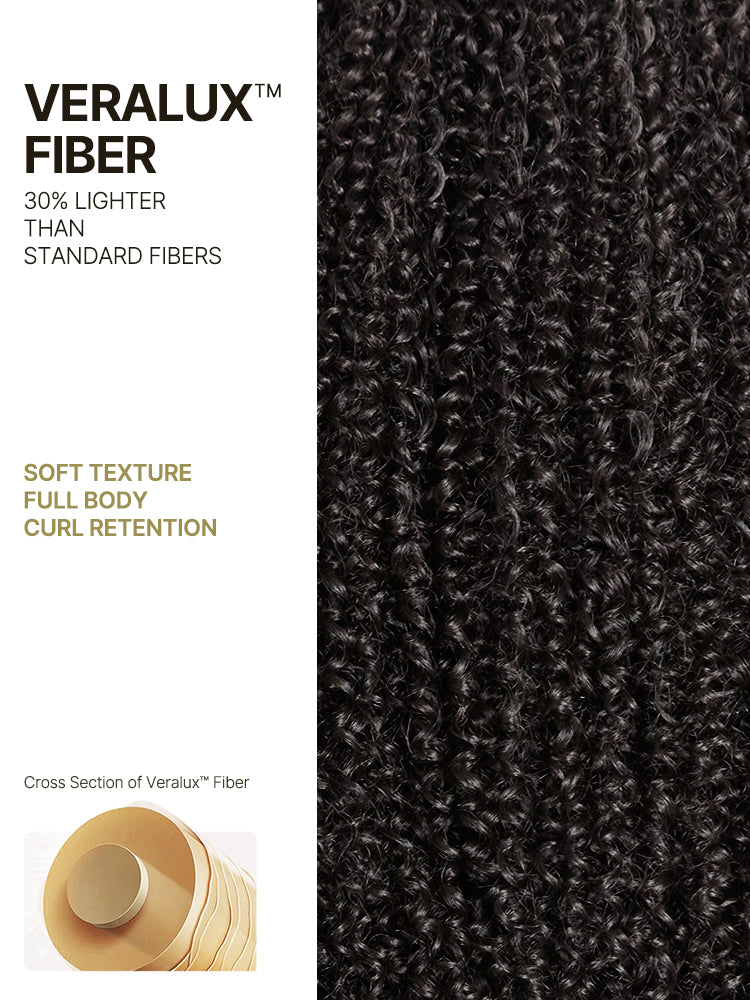 Frodio Veralux™ Synthetic Fiber Kinky Curly Drawstring Wig Middle Part Pre-Cut Lace Wear & Go Beginner Friendly-07
