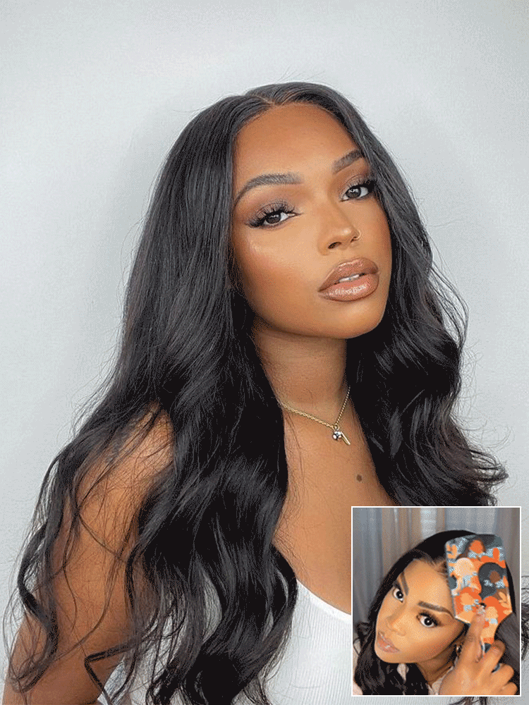 Frodio Veralux™ Synthetic Fiber + Human Hair Middle Part Loose Wave Wig Glueless Ready To Wear-76