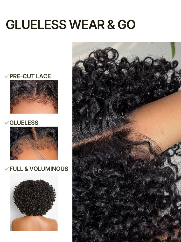 [Specail Deal] Frodio Veralux™ Synthetic Fiber + Human Hair Silver Grey Short Jerry Curly Drawstring Wig Pre-Cut Lace Glueless-04
